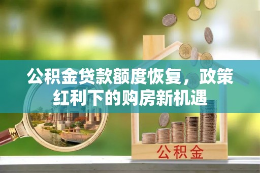 柯坪公积金贷款额度恢复，政策红利下的购房新机遇