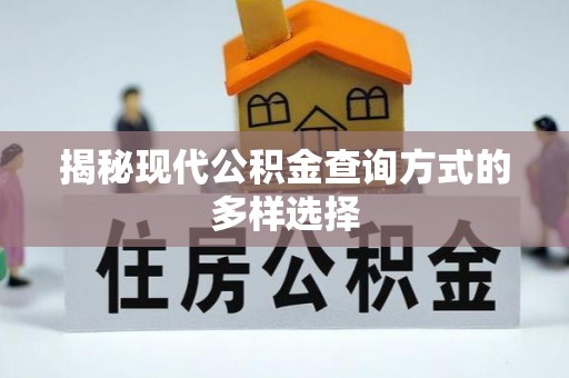 柯坪揭秘现代公积金查询方式的多样选择